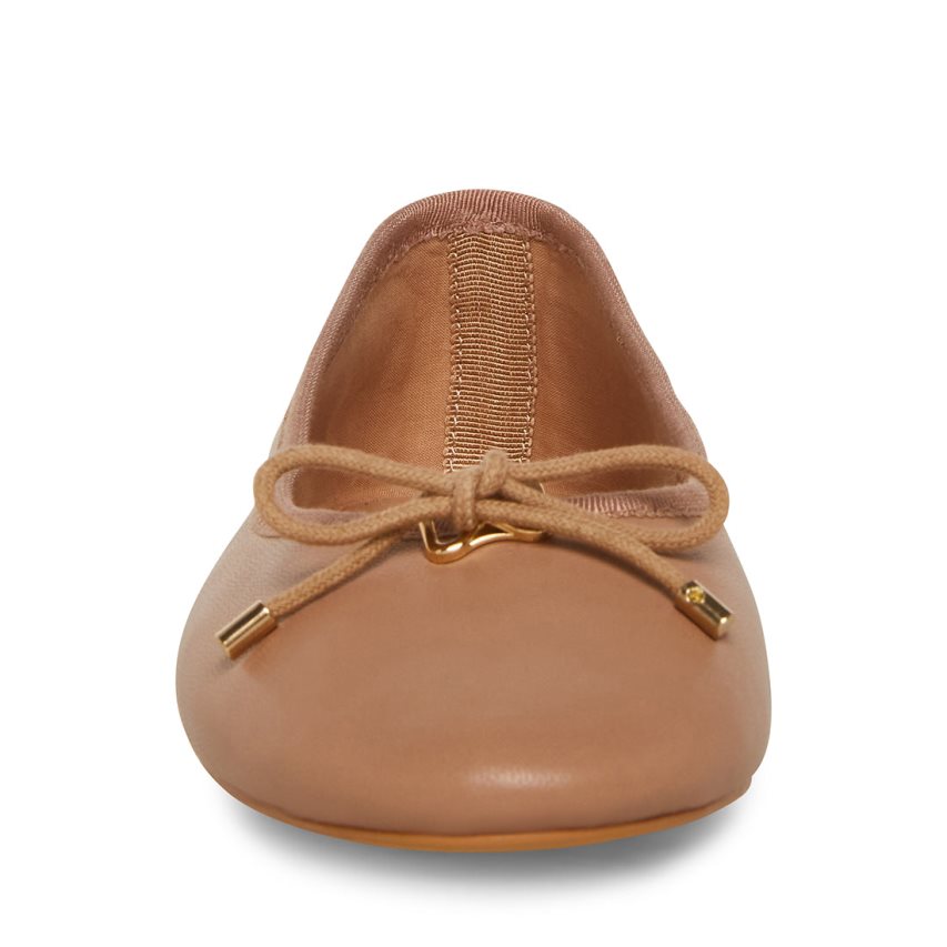 Brown Steve Madden Blossoms Leather Women's Ballet Flats | PH 5379GKC